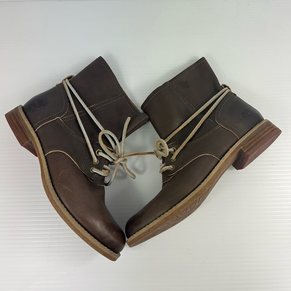 TIMBERLAND Earthkeepers Savin Hill Brown Leather Lace Up Boots - Picture 2 of 8